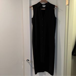 DKNY Sleeveless Long Vest with Buttons